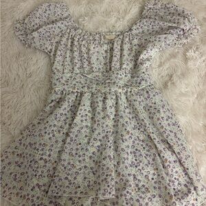 Altar'd State Floral Dress in Purple and White